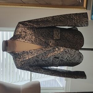 Zadig & Voltaire silver vistar jac metal jacket blazer size 42